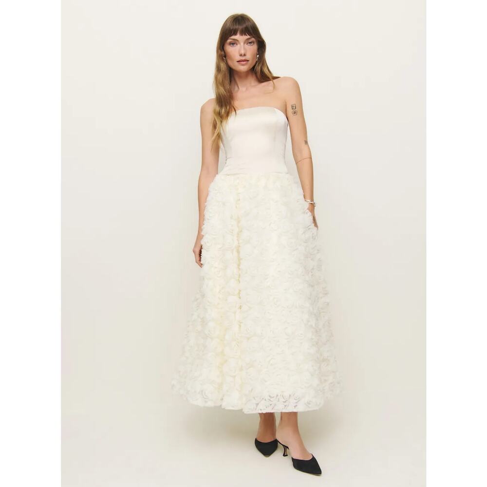 Reformation Rosy Dress Ivory NEW NWT - Picture 2 of 11